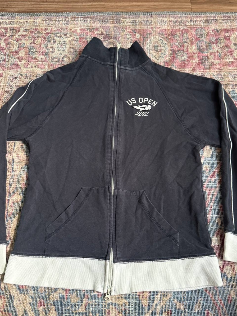Y2K US Navy Zip-Front Women's Hoodie